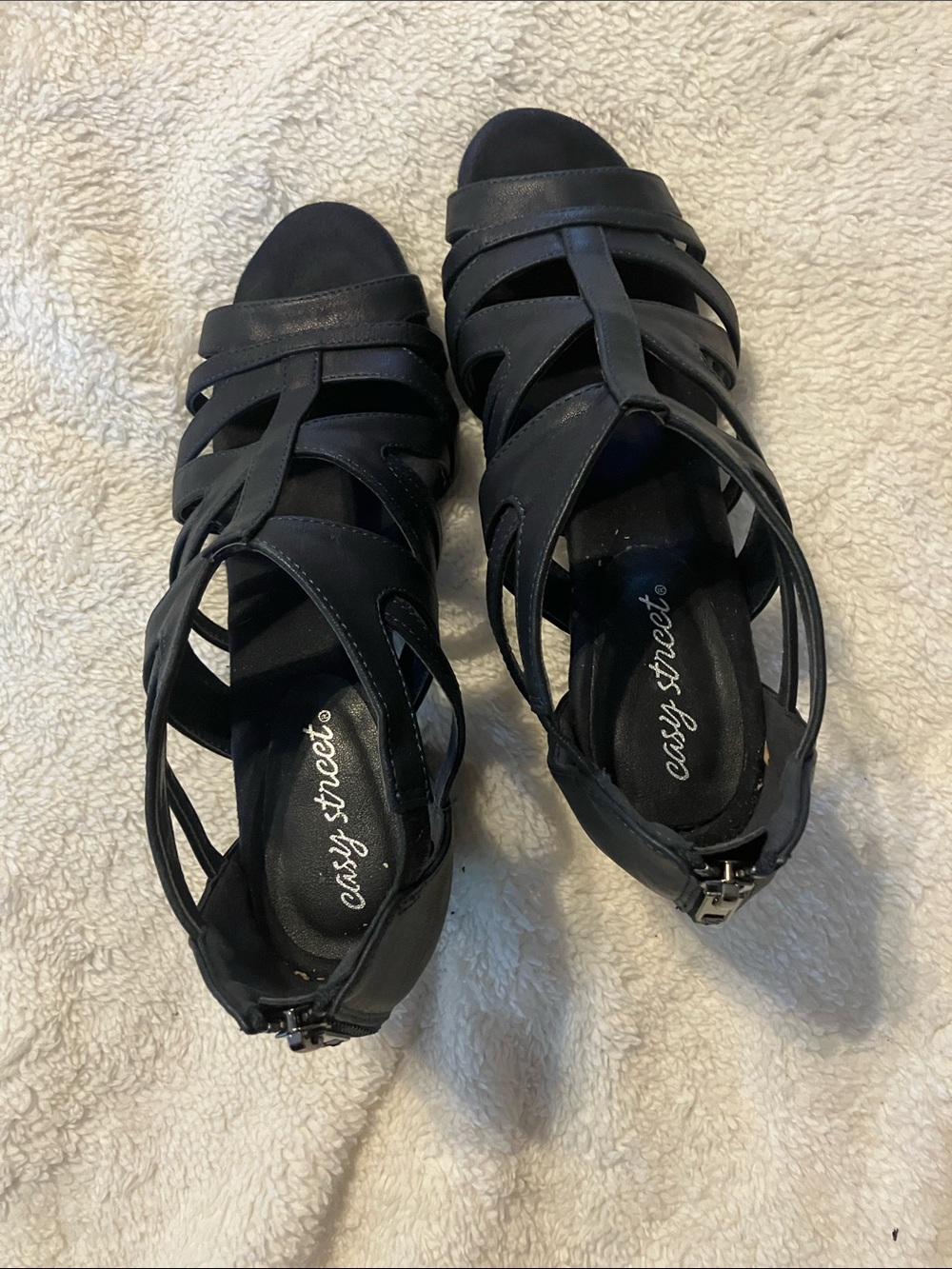 Easy Street Dark Navy Strappy Heeled Sandals